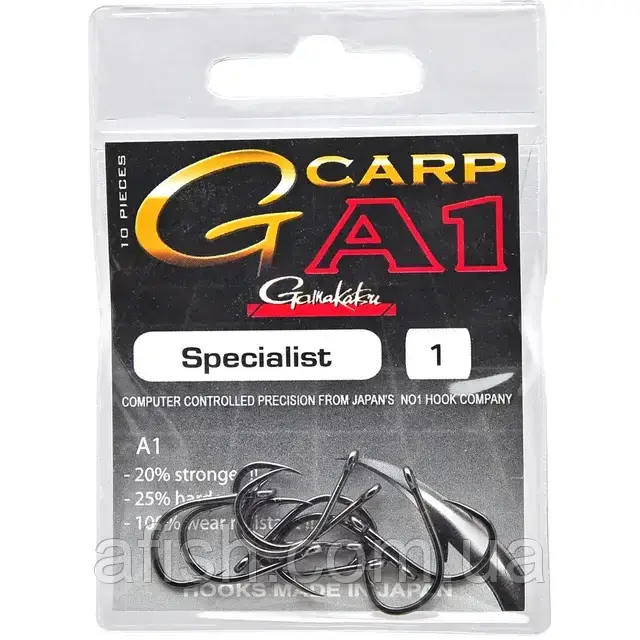 Коропові гачки Gamakatsu A1 G-Carp Specialist №4 10шт