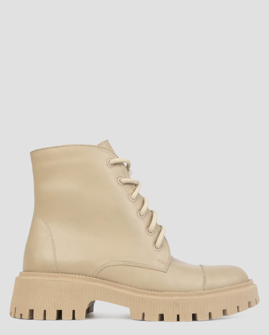 Черевики високі жіночі демісезонні бежеві натуральна шкіра Україна VM Villomi — розмір 37 (23,3 см), фото 1