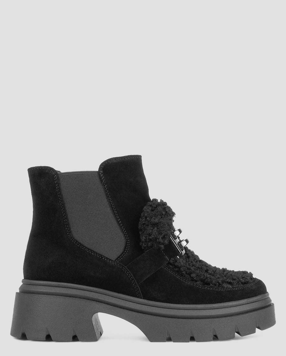 Челсі жіночі зимові чорні натуральна замша Україна ALROMARO — розмір 37 (23 см) (модель:, фото 1