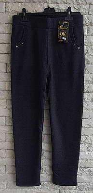 Жіночі штани батал 8,9,10 хл сірі на хутрі