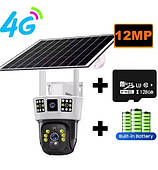IP-камера 3LAMP 12.0MG 4К 4G сім Інтернет Вологозахист із віддаленим доступом вулична із сонячною панеллю 9484
