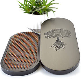 Дошки Садху з термо ясену з мідними цвяхами, динамічна , анатомічна, у чорному кольорі венге для новачків з кроком 10 мм.