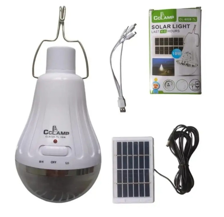 Ліхтар-лампа кемпінговий Cclamp CL-6028 підвісний з сонячною панеллю 10W White (7_01172), фото 1