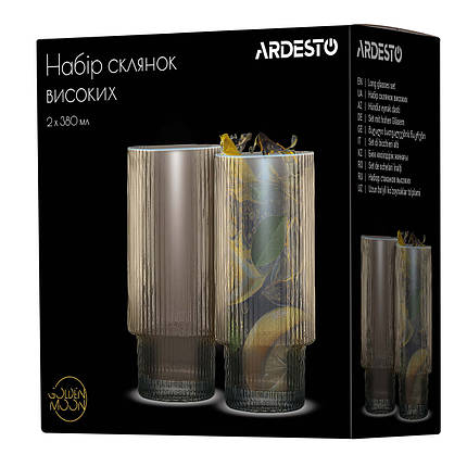 Набір високих склянок Ardesto 380 мл 2 шт AR2638GG, фото 3