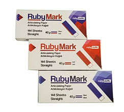 Артикуляційний папір RubyMark 40 mk прямий, червоний 144 шт.