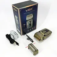 Стильна електробритва чоловіча акумуляторна з дисплеєм VGR V-337 Бритва-шейвер для сухого та вологого гоління, фото 8