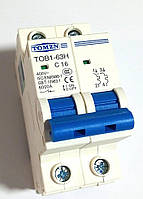 Автоматичний вимикач 16A 400V AC 2P 6kA TOMZN TOB1-63H-16