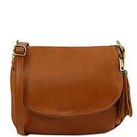 Жіноча шкіряна сумка на плече Tuscany Leather Bag TL141223 (Коньяк)