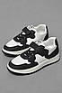 Кросівки дитячі чорно-білого кольору на шнурівці 190143T Безкоштовна доставка, фото 2