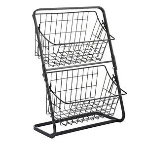 Органайзер для кухні 39х18х28 см, Storage Rack, Чорний/Поличка на кухню/ Дворівнева полиця для кухні, фото 4