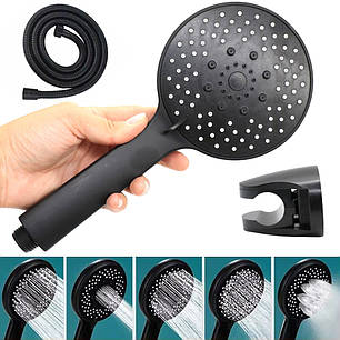 Лійка для душу у ванну + тримач і шланг, Shower set, Чорна, фото 1