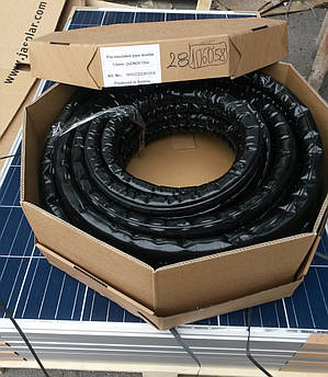 ТрубопровідEco-Flex Solar DN16, бухта 15м, подвійний, чорний колір, сталь 316L, силіконовий кабель.
