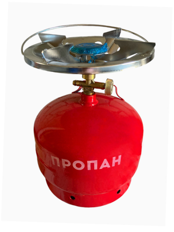 Газовий балон на 5 літрів у комплекті з пальником, комплект газовий для 
кемпінгу, фото 1