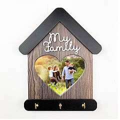 Ключниця-рамка "My family" коричнева 15*24 см Гранд Презент гпхрклрам0005_1кса