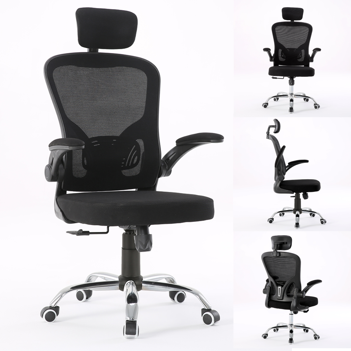 Kрісло офісне ергономічне комп'ютерне Ergonomic чорне до 120кг