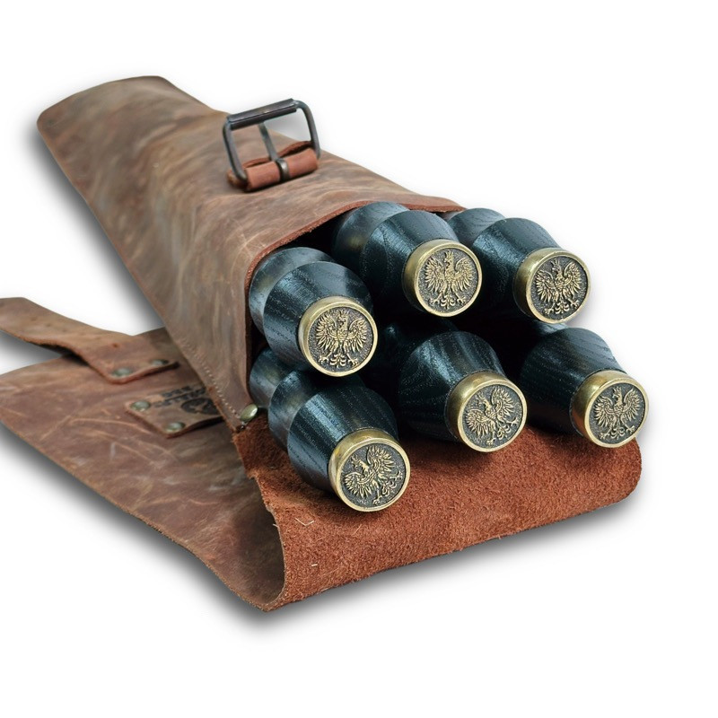 Набір шампурів у чохлі зі шкіри Польський герб BS57, фото 1