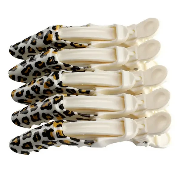 Затискач для волосся пластиковий крокодил, зебра/леопард, 1 шт