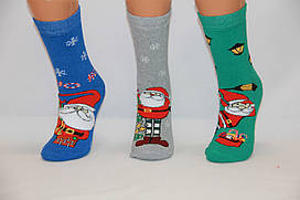 Жіночі шкарпетки махрові новорічні JNLEP 36-39 к-5 набір SANTA