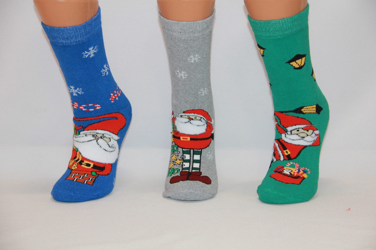 Жіночі шкарпетки махрові новорічні JNLEP 36-39 к-5 набір SANTA