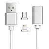 Магнітний кабель USB — microUSB/lightning, фото 3