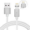 Магнітний кабель USB — microUSB/lightning, фото 6