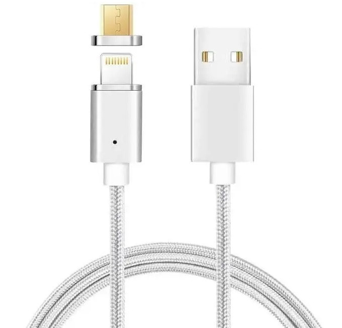 Магнітний кабель USB — microUSB/lightning