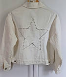 Куртка джинсова жіноча біла джинсовка 44 46, фото 6