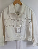 Куртка джинсова жіноча біла джинсовка 44 46, фото 7