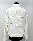Куртка джинсова жіноча біла джинсовка 44 46, фото 10