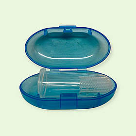 Силіконова зубна щітка для собак на палець у футлярі