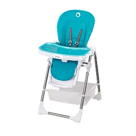 Стілець для годування Lionelo Linn Plus Turquoise (регулювання висоти та спинки, складаний) Блакитний