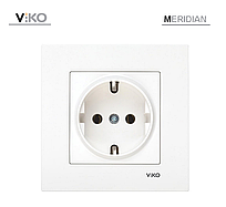 Розетка із заземленням біла ViKO Meridian