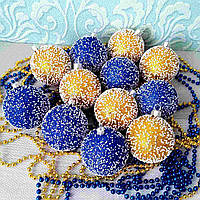 Набір новорічних іграшок патріотичних 12 шт | прикраси ялинкові 6 см | новорічні іграшки на ялинку |