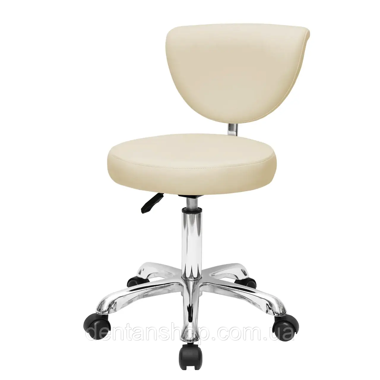 Стілець зі спинкою для майстра косметолога, манікюру та для майстрів салону краси Бежевий мод 850 { H 39-53 см }, фото 1
