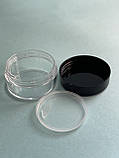Баночка прозора з чорною кришкою та прокладкою 20 мл, фото 4