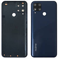 Задня кришка Realme C15 (синя зі склом камери)