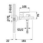 Змішувач для ванни Qtap Leo New (з душовим гарнітуром) QTLEO259CRM45563 Chrome, фото 2