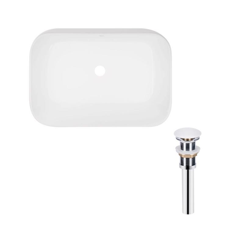 Комплект Qtap Scorpio: Раковина накладна прямокутна 550х390х120 мм Matt Black + Донний клапан PU03, фото 1