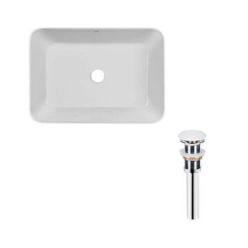 Комплект Qtap Virgo: Раковина накладна прямокутна 490х350х110 мм White + Донний клапан PU02