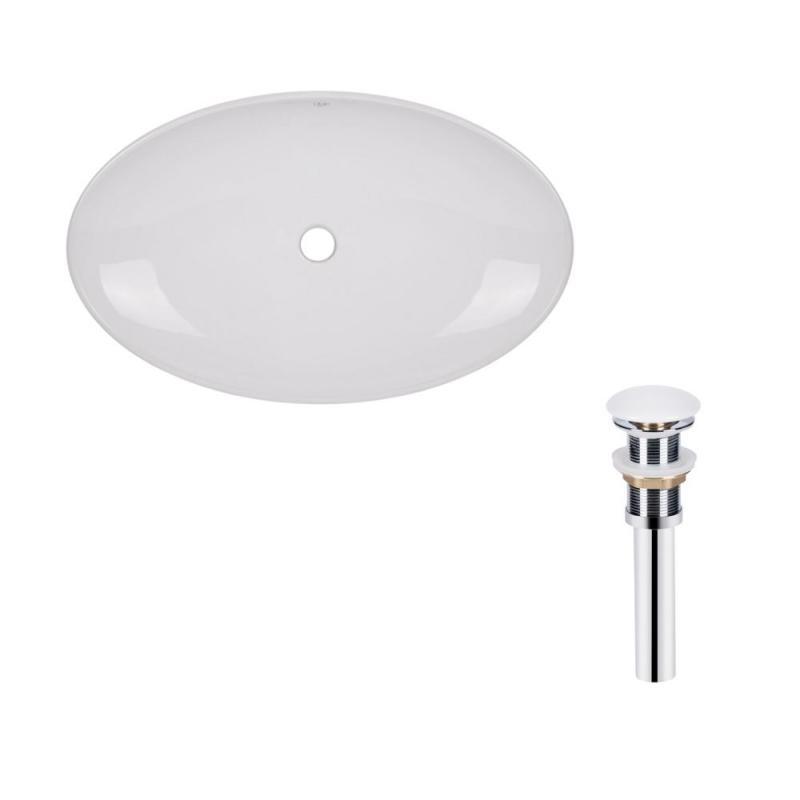 Комплект Qtap Dove: Раковина накладна овальна 680х420х120 мм White + Донний клапан PU02, фото 1