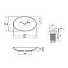 Комплект Qtap Dove: Раковина накладна овальна 680х420х120 мм White + Донний клапан PU02, фото 2