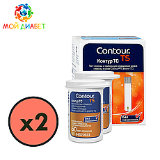 Тест-смужки Contour TS 100 шт. у 2 флаконі по 50 шт. в пакованні