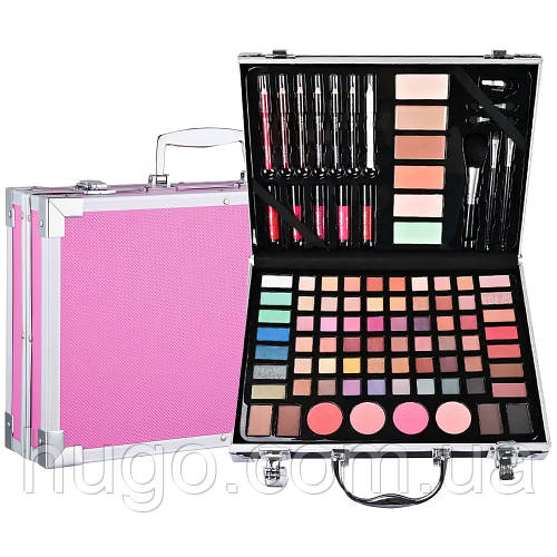 Набор косметики 86 предметов, 30х21х6,5см, Розовый / Бьюти кейс с ...