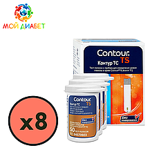 Тест-смужки Contour TS 400 шт. у 8 флаконах по 50 шт. в пакованні