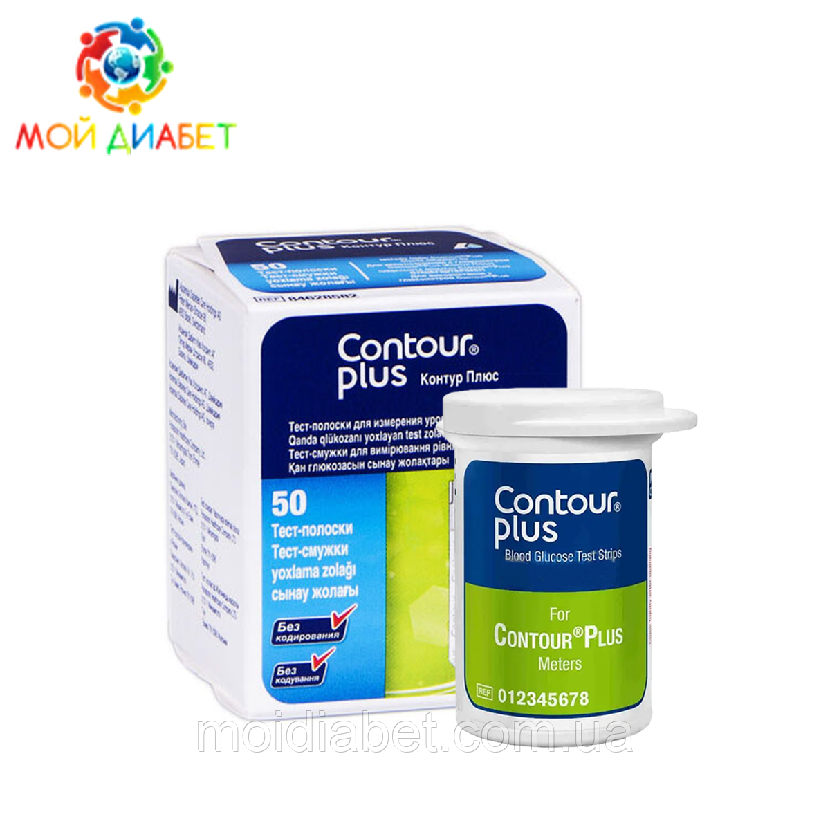 Тест-смужки Contour Plus 50 шт. в 1 флаконі по 50 шт. в упаковці