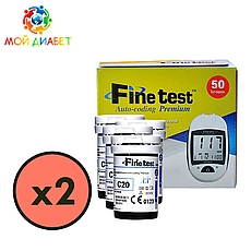 Тест-смужки Finetest premium 100 шт. у 4 флаконі по 25 шт. в пакованні