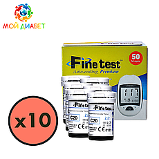 Тест-смужки Finetest premium 500 шт. у 20 флаконах по 25 шт. у пакованні