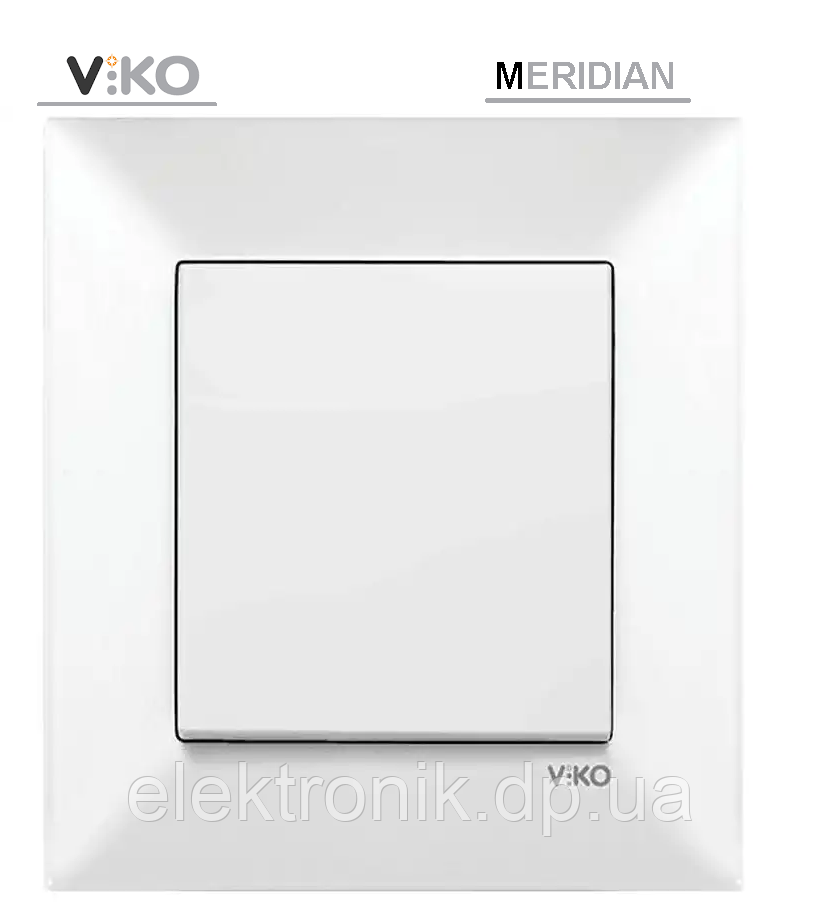 Вимикач одноклавішний білий VIKO MERIDIAN
