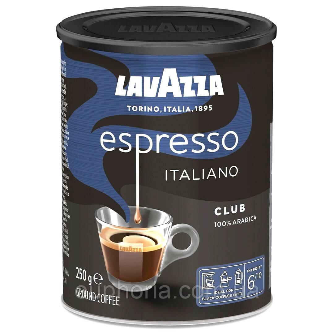 Кава мелена LAVAZZA Espresso Club 250 г Ж/Б 100% Арабіка