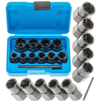 Набір спеціальних ударних голівок для злизаних гайок (9-19 мм)11 шт. V08081